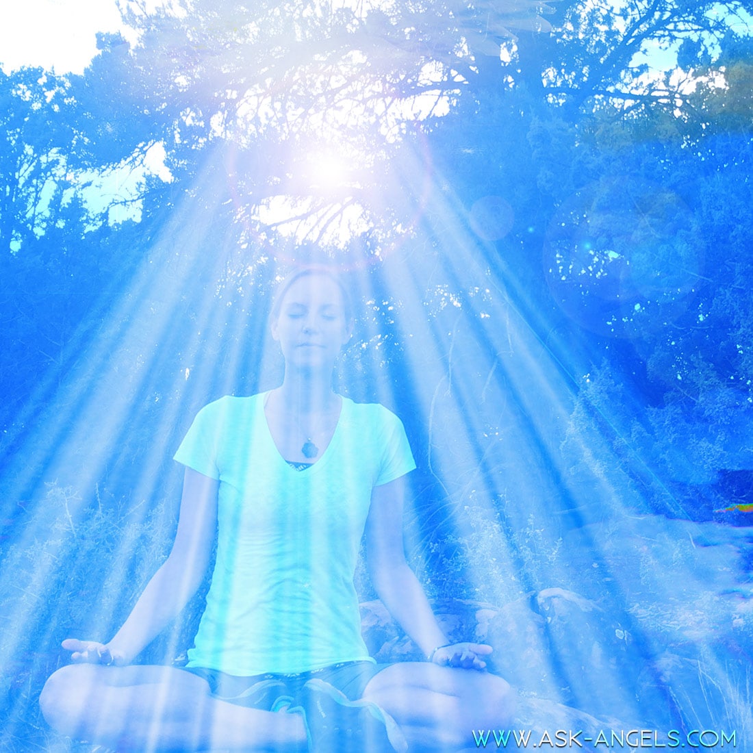 Waterfall Meditation with Divine Light