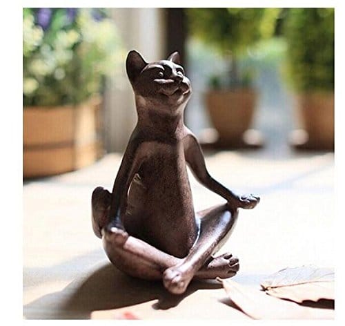 Meditation Cat Statue