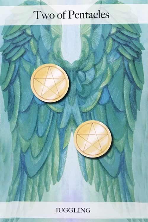 Two of Pentacles Card from the Angel Tarot